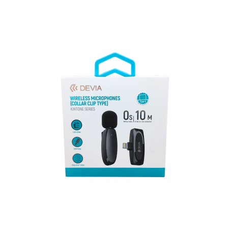 Microphone sans fil Devia Collier Clip Kintone Séries - Type-C — Devia · Smarty Paris 18e